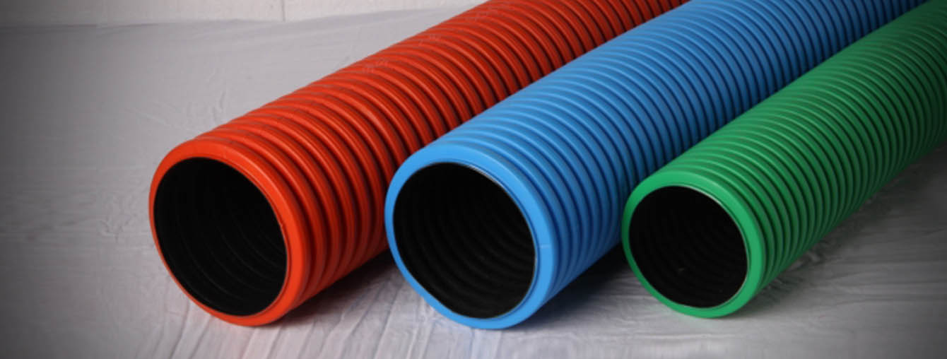 Solid wall HDPE PE 80 - PE 100 - Q1 - Q3  cable protection pipe duct coil - bar - megadrum