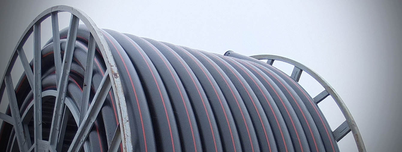 single or double wall HDPE PE 80 - PE 100 - Q1 - Q3  cable protection pipe duct coil - bar - megadrum
